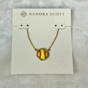 Kendra Scott Softball Gold Short Pendant Necklace w/dustbag